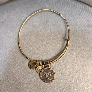 Alex and Ani Bangle Bracelet w/ The Eye of Horus Charm Gold